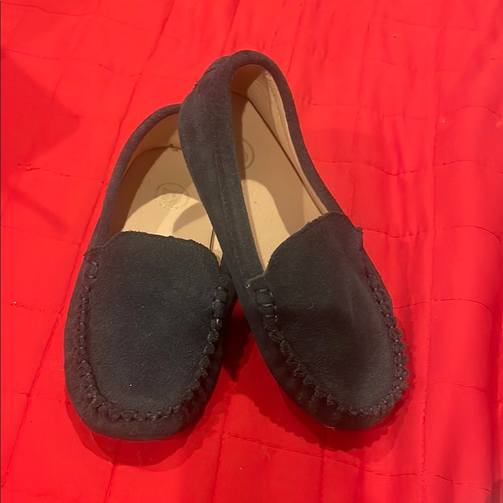 Navy Blue Suede Loafers